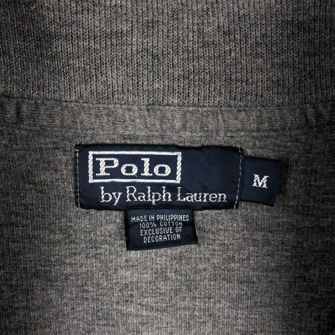Ralph Lauren POLO by Ralph Lauren Half-Zip Sweatshirt, Men's M cotton gray type Vintage Second Hand