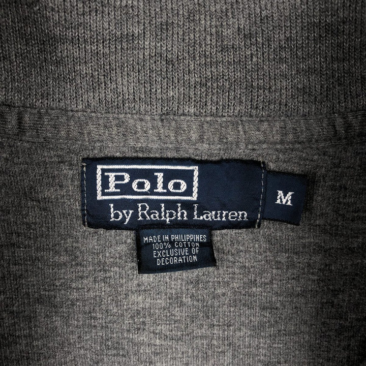Ralph Lauren POLO by Ralph Lauren Half-Zip Sweatshirt, Men's M cotton gray type Vintage Second Hand