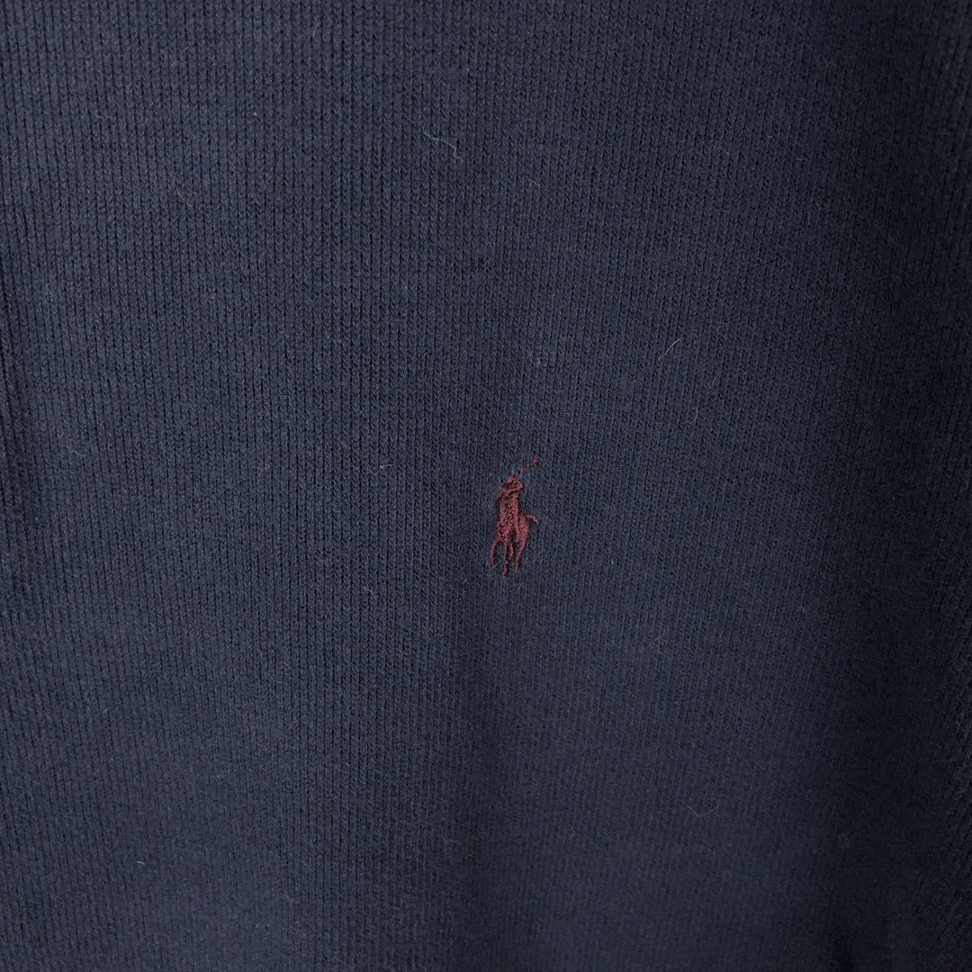 Ralph Lauren POLO by Ralph Lauren Half-Zip Sweatshirt, Men's Size L cotton navy blue type Vintage Second Hand