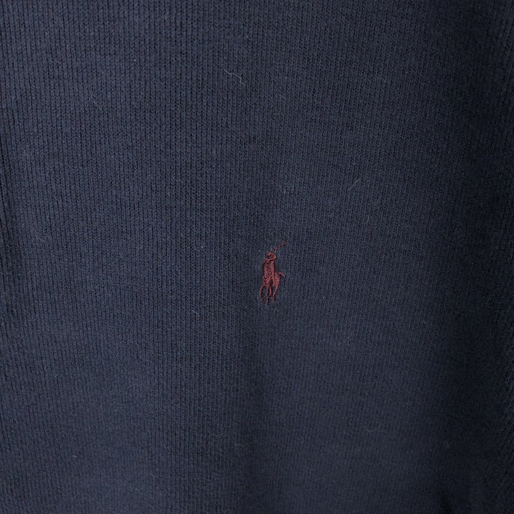 Ralph Lauren POLO by Ralph Lauren Half-Zip Sweatshirt, Men's Size L cotton navy blue type Vintage Second Hand