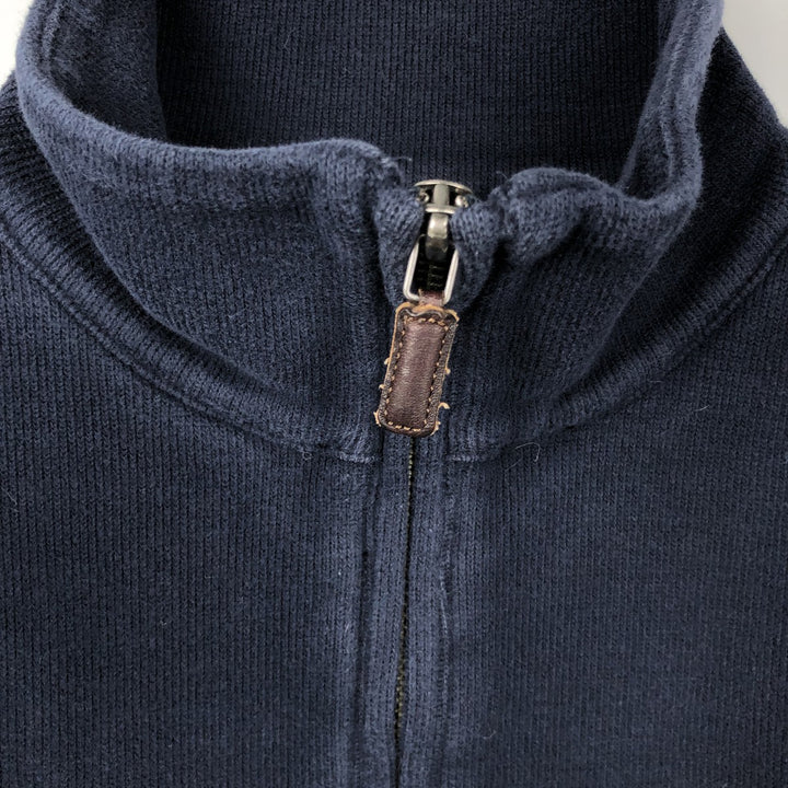 Ralph Lauren POLO by Ralph Lauren Half-Zip Sweatshirt, Men's Size L cotton navy blue type Vintage Second Hand