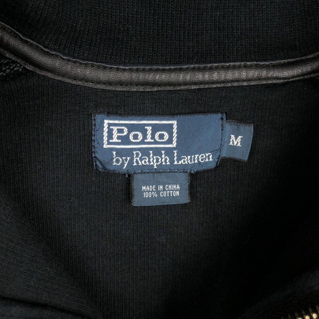Ralph Lauren POLO by Ralph Lauren Half-Zip Sweatshirt, Men's M cotton black type Vintage Second Hand