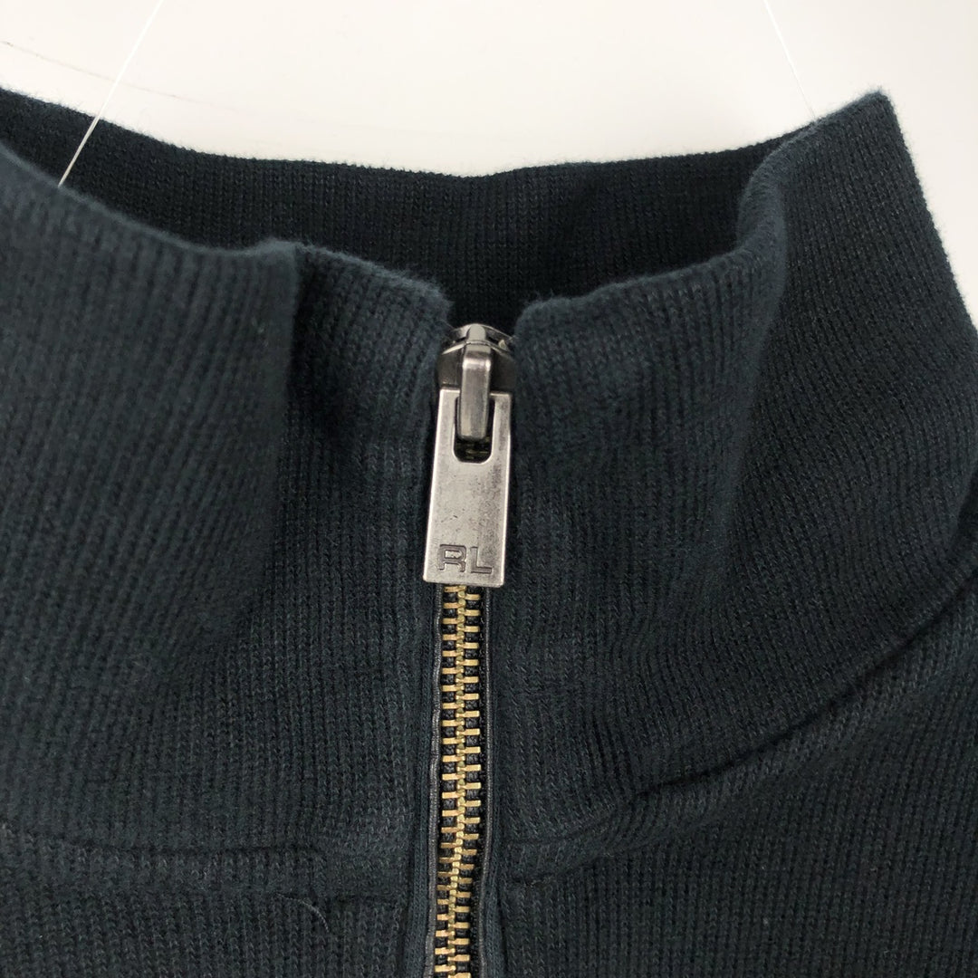 Ralph Lauren POLO by Ralph Lauren Half-Zip Sweatshirt, Men's M cotton black type Vintage Second Hand