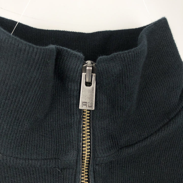 Ralph Lauren POLO by Ralph Lauren Half-Zip Sweatshirt, Men's M cotton black type Vintage Second Hand