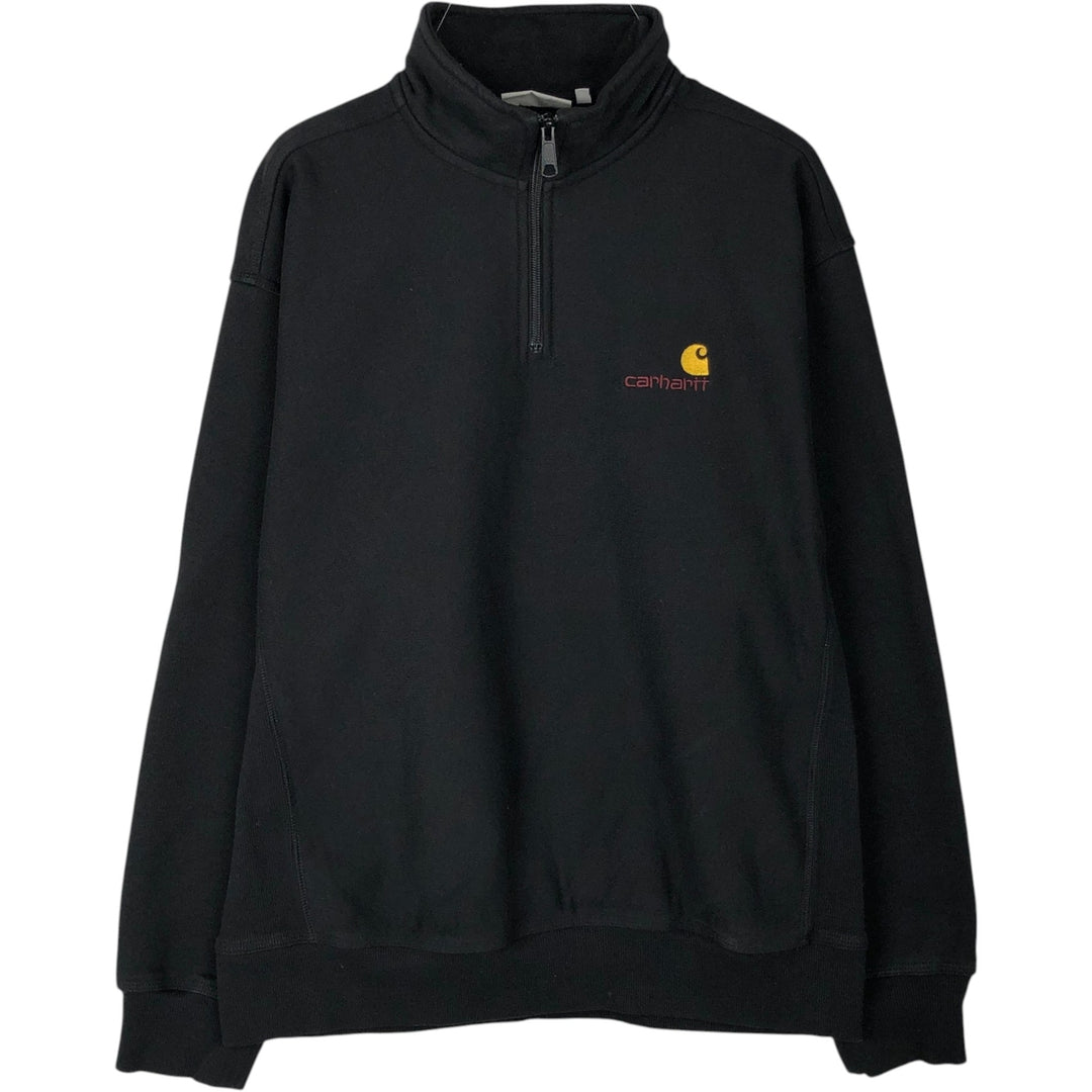 Carhartt Half-Zip Sweatshirt (Men's Size M) cotton black type Vintage Second Hand