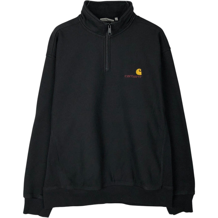 Carhartt Half-Zip Sweatshirt (Men's Size M) cotton black type Vintage Second Hand