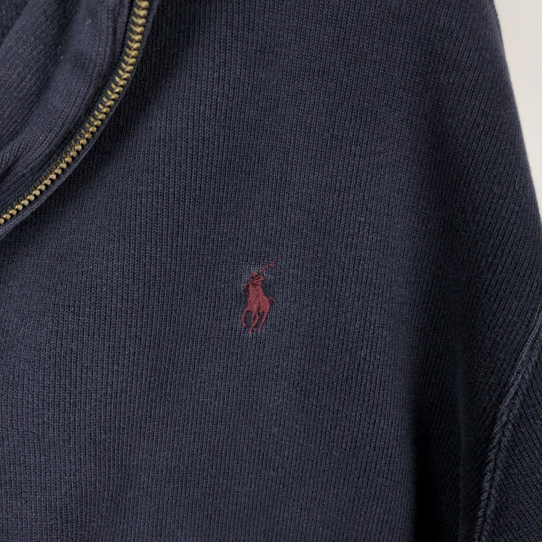 Ralph Lauren POLO by Ralph Lauren Half-Zip Sweatshirt, Men's Size L cotton navy blue type Vintage Second Hand