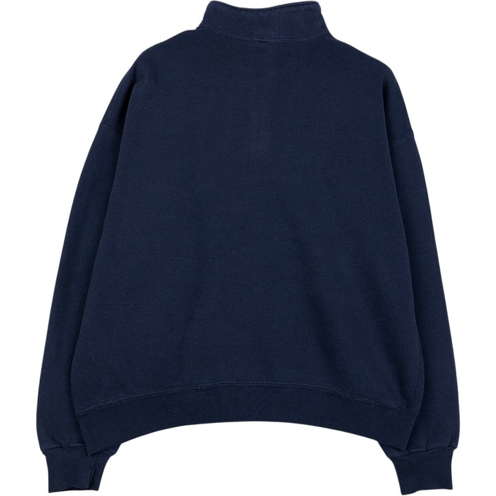 90'S Russell Half-Zip Sweatshirt, Made in USA, Men's XL, Vintage cotton navy blue type Vintage Second Hand