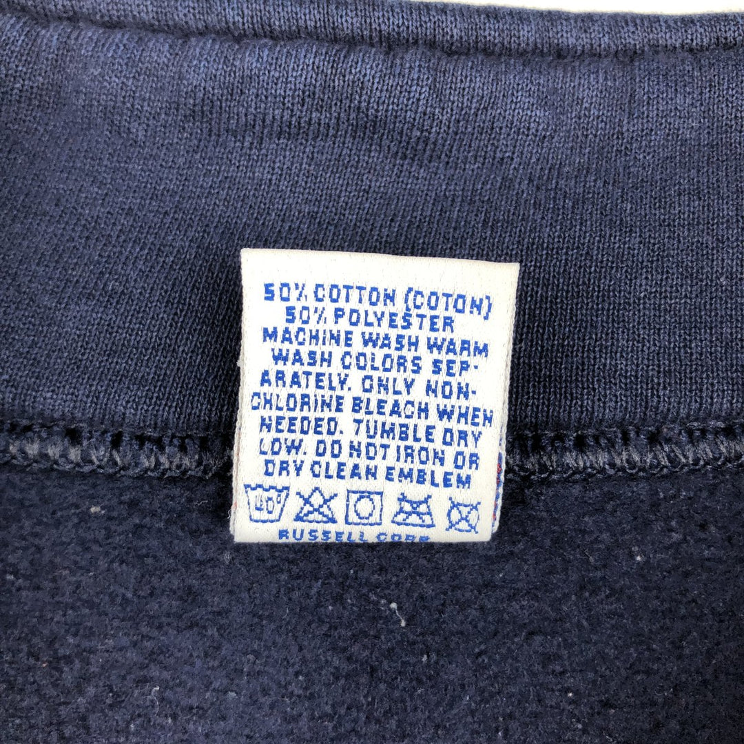 90'S Russell Half-Zip Sweatshirt, Made in USA, Men's XL, Vintage cotton navy blue type Vintage Second Hand