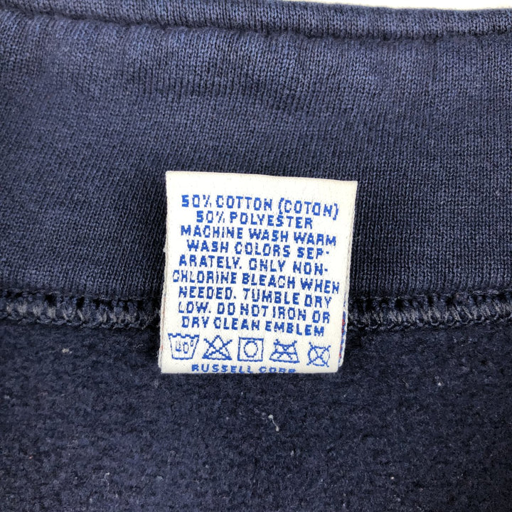 90'S Russell Half-Zip Sweatshirt, Made in USA, Men's XL, Vintage cotton navy blue type Vintage Second Hand