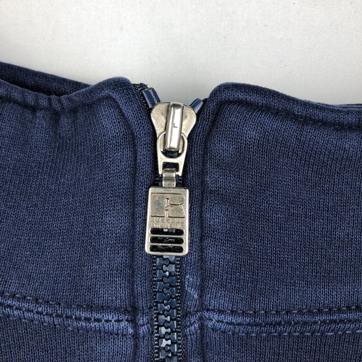 90'S Russell Half-Zip Sweatshirt, Made in USA, Men's XL, Vintage cotton navy blue type Vintage Second Hand