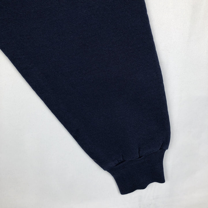 90'S Russell Half-Zip Sweatshirt, Made in USA, Men's XL, Vintage cotton navy blue type Vintage Second Hand