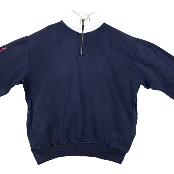 Ralph Lauren POLO SPORT half-zip sweatshirt, men's size M cotton navy blue type Vintage Second Hand