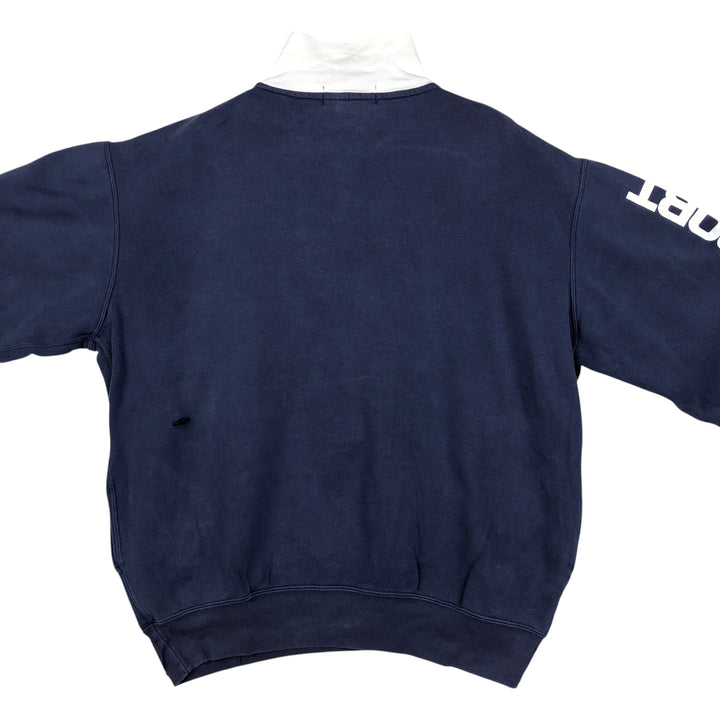 Ralph Lauren POLO SPORT half-zip sweatshirt, men's size M cotton navy blue type Vintage Second Hand