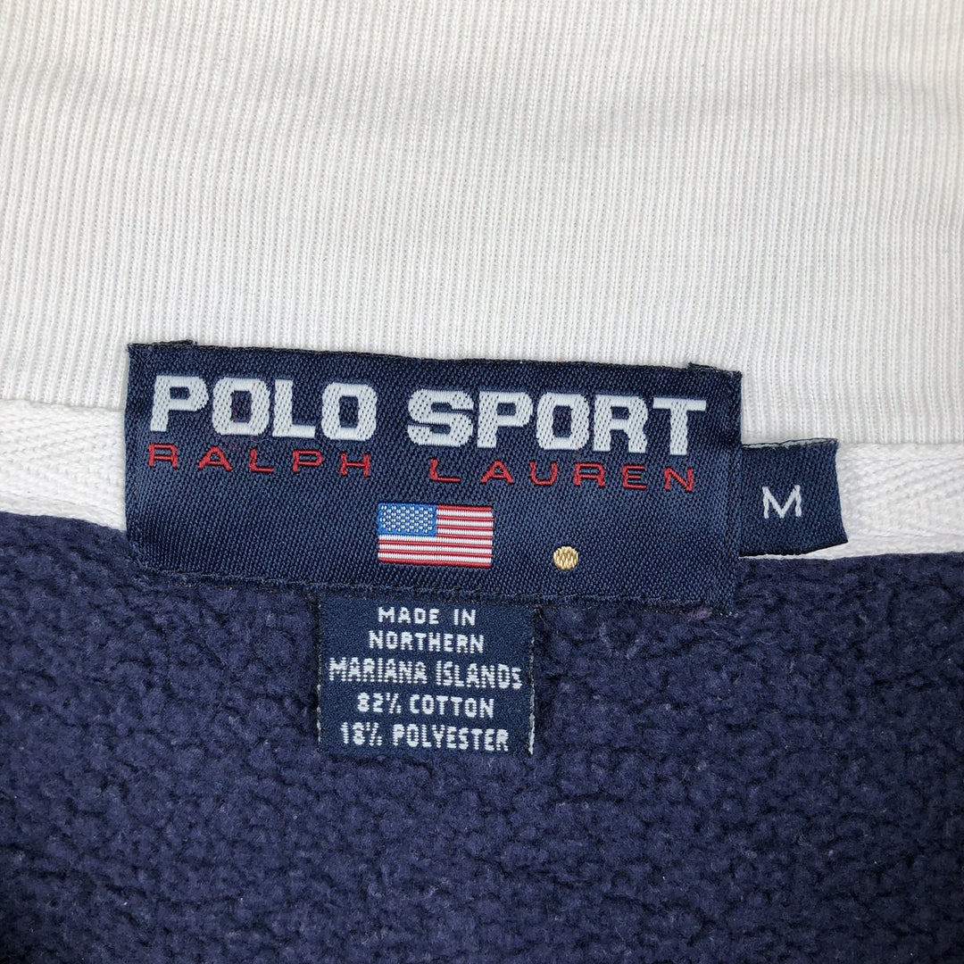 Ralph Lauren POLO SPORT half-zip sweatshirt, men's size M cotton navy blue type Vintage Second Hand