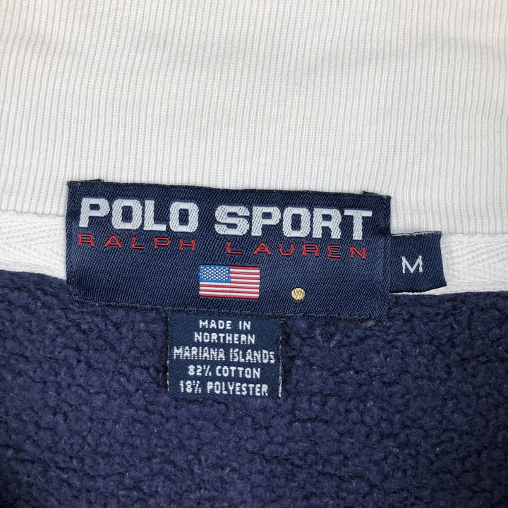 Ralph Lauren POLO SPORT half-zip sweatshirt, men's size M cotton navy blue type Vintage Second Hand