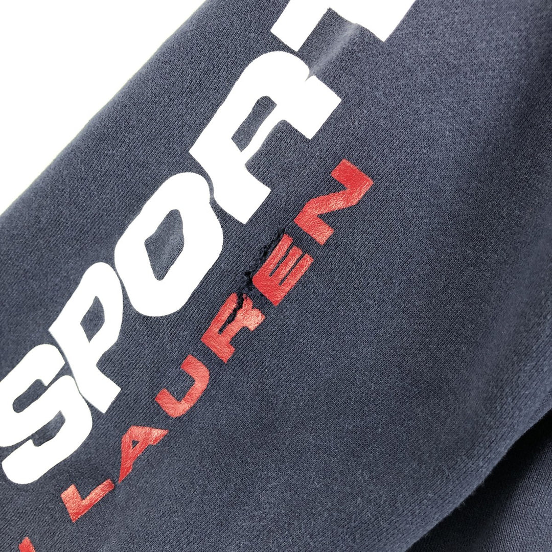 Ralph Lauren POLO SPORT half-zip sweatshirt, men's size M cotton navy blue type Vintage Second Hand