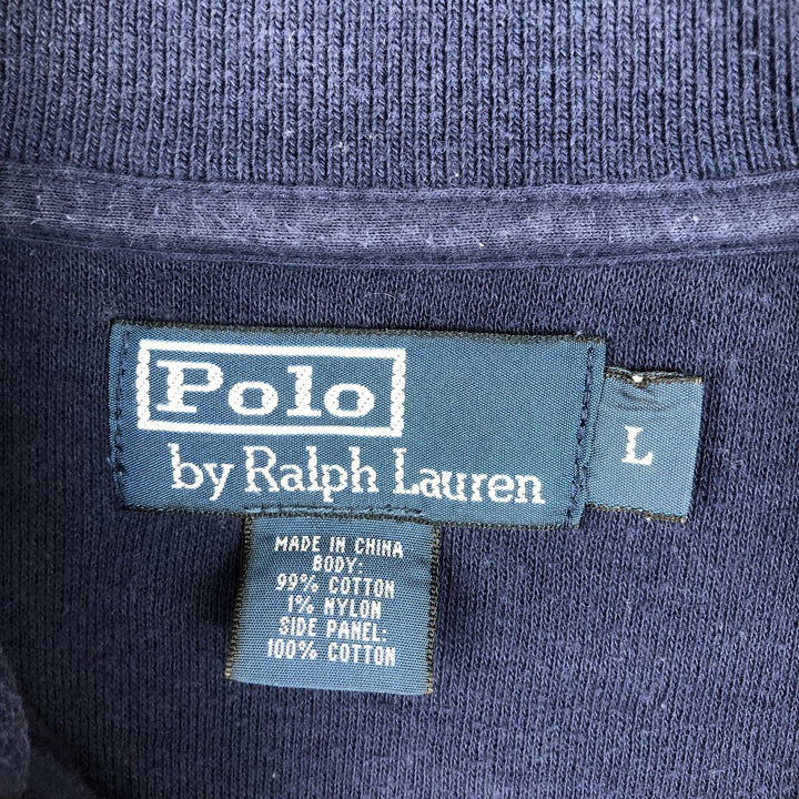 Ralph Lauren POLO by Ralph Lauren Half-Zip Sweatshirt, Men's Size L cotton navy blue type Vintage Second Hand