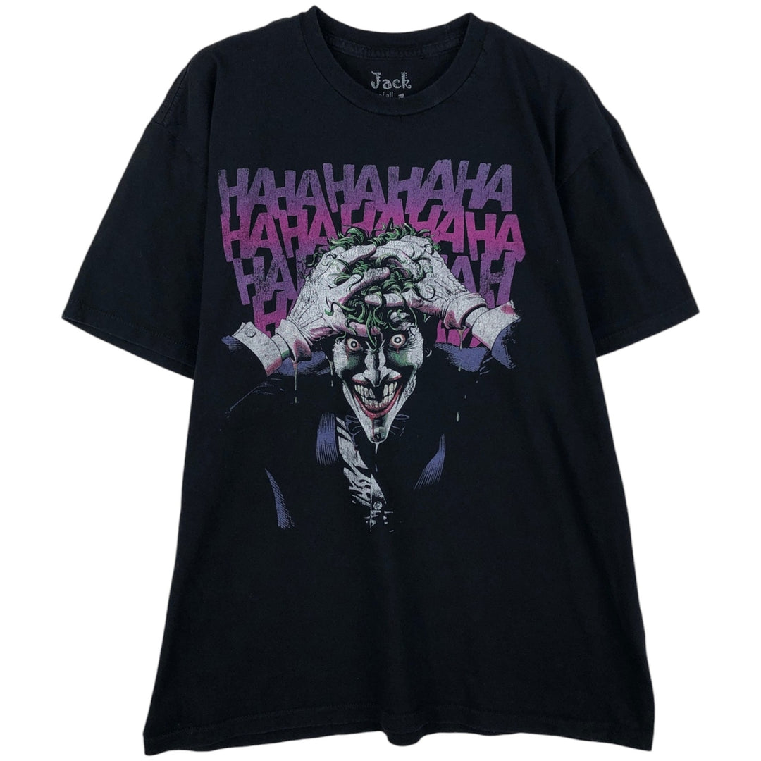 BATMAN Batman Joker character print T-shirt Men's L size cotton black type Vintage Second Hand