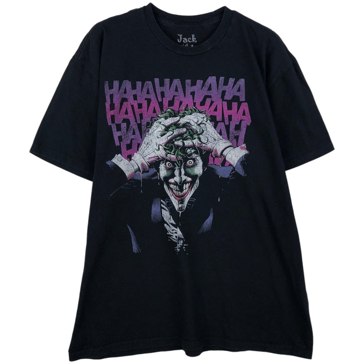 BATMAN Batman Joker character print T-shirt Men's L size cotton black type Vintage Second Hand