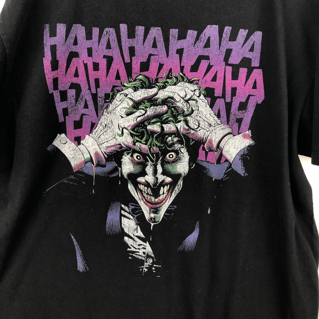 BATMAN Batman Joker character print T-shirt Men's L size cotton black type Vintage Second Hand