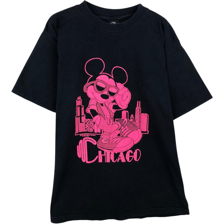 90'S SHERRY'S MICKEY MOUSE Mickey Mouse Character Print T-Shirt, Made in USA, Men's Size L (Equivalent), Vintage cotton black type Vintage Second Hand
