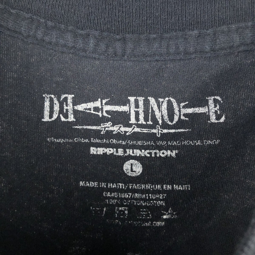 DEATH NOTE Anime Character Print T-Shirt Men's Size L cotton black type Vintage Second Hand