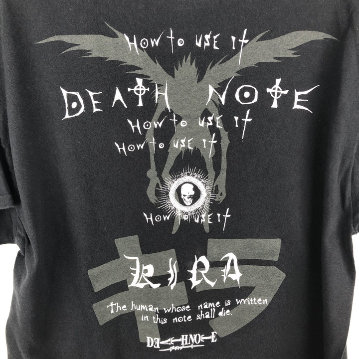 DEATH NOTE Anime Character Print T-Shirt Men's Size L cotton black type Vintage Second Hand
