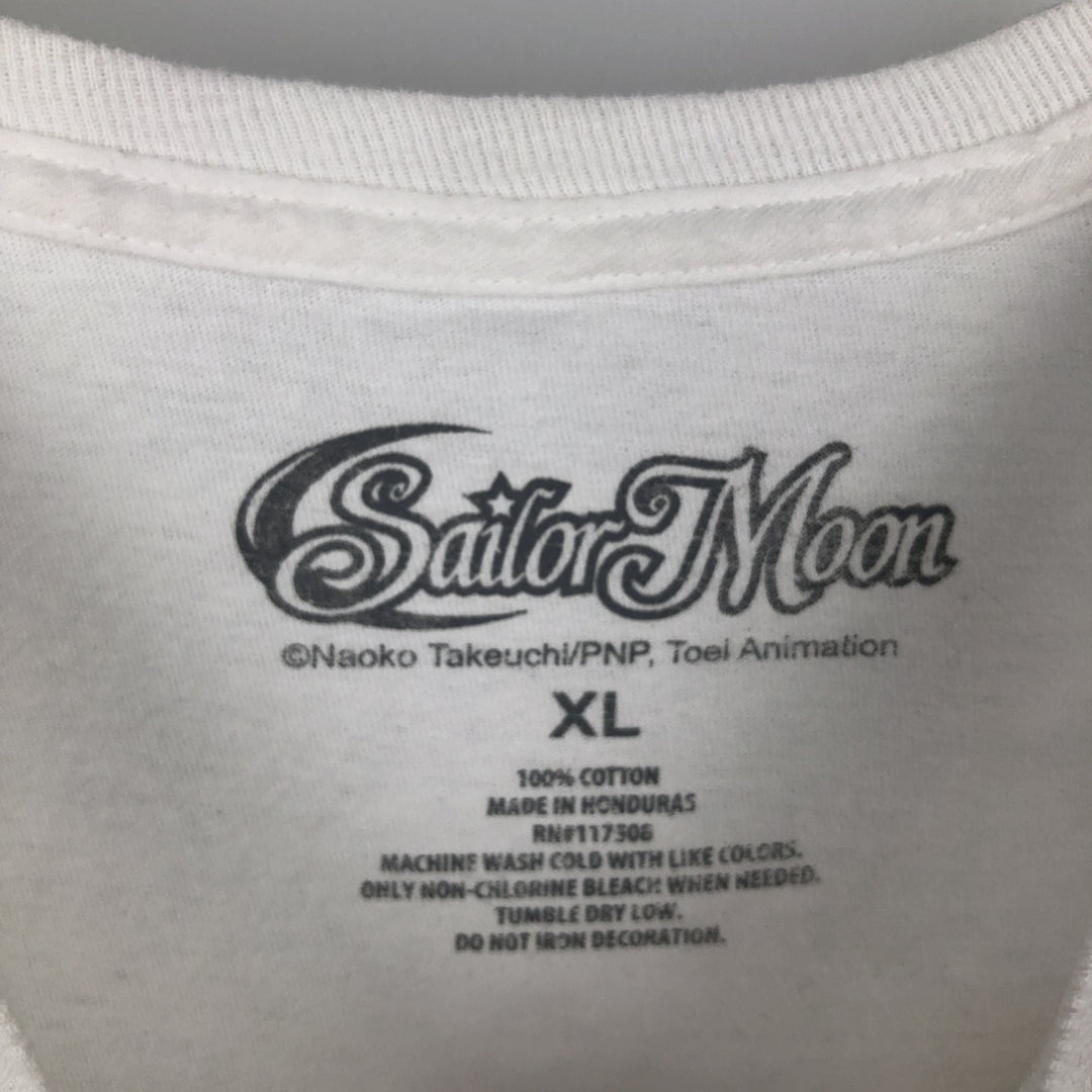 SAILOR MOON Usagi Tsukino Anime Character Print T-Shirt (Men's XL equivalent) cotton white type Vintage Second Hand