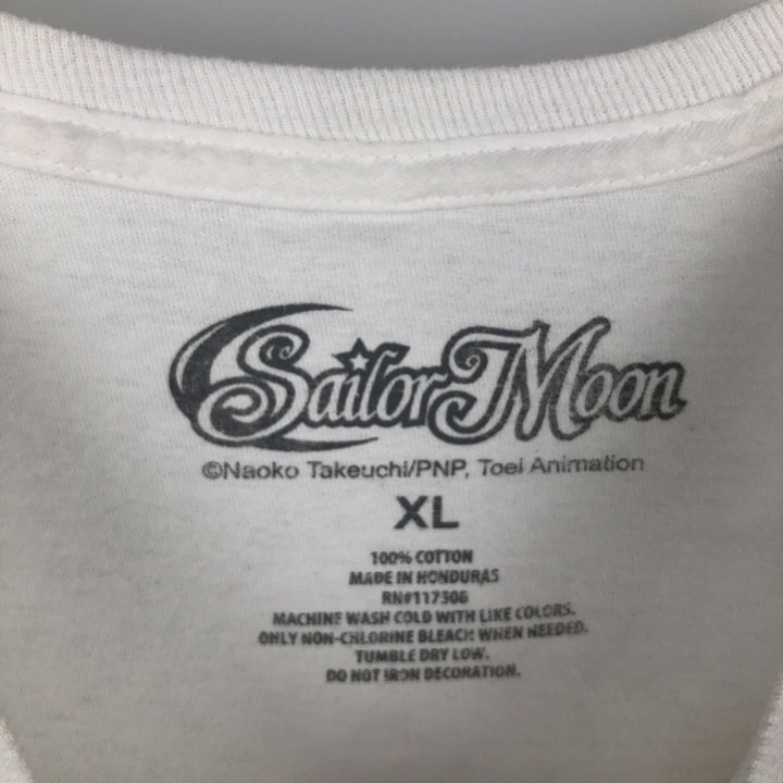 SAILOR MOON Usagi Tsukino Anime Character Print T-Shirt (Men's XL equivalent) cotton white type Vintage Second Hand