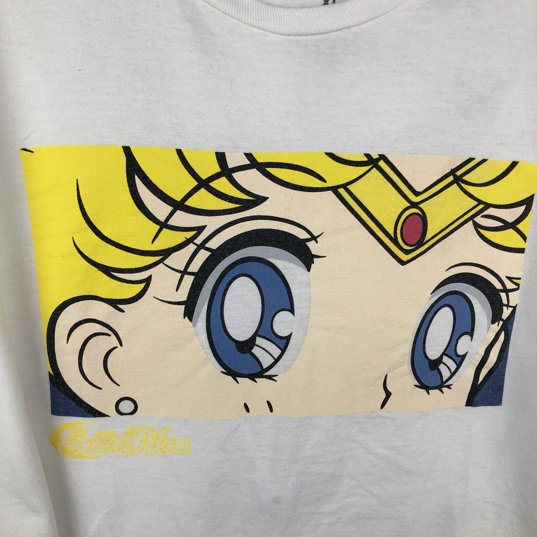 SAILOR MOON Usagi Tsukino Anime Character Print T-Shirt (Men's XL equivalent) cotton white type Vintage Second Hand