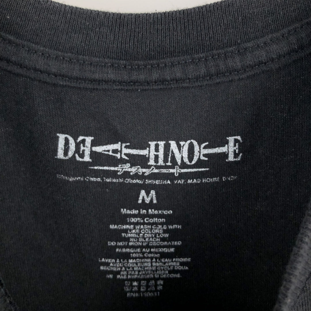 DEATH NOTE Light Yagami Anime Character Print T-Shirt (Men's Size M) cotton black type Vintage Second Hand