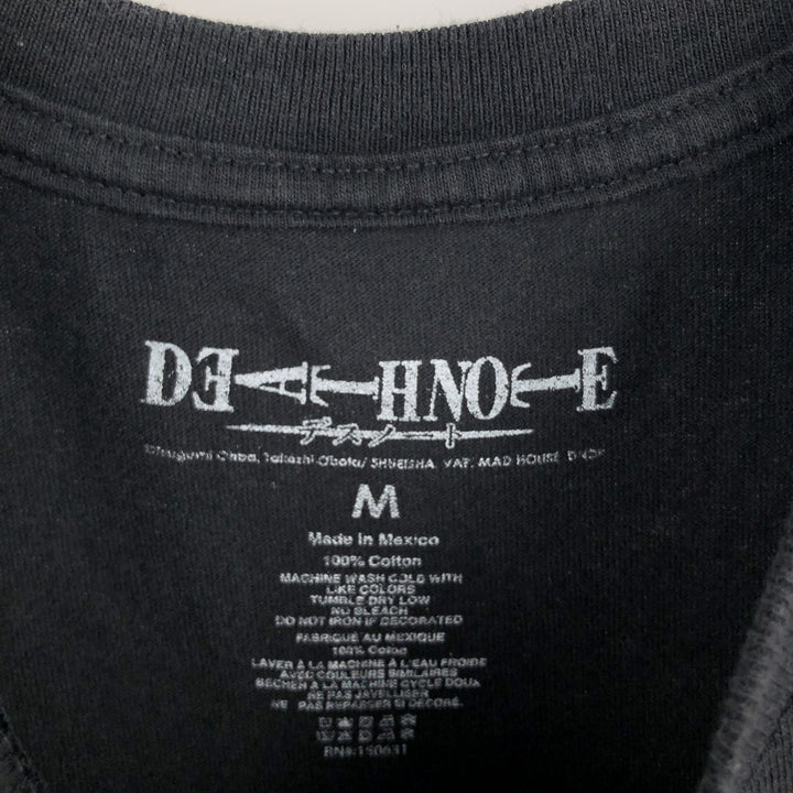 DEATH NOTE Light Yagami Anime Character Print T-Shirt (Men's Size M) cotton black type Vintage Second Hand