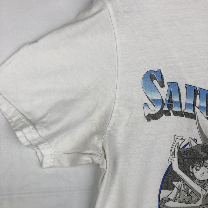 Sailor Moon anime character print T-shirt, men's size M (approx.) cotton white type Vintage Second Hand