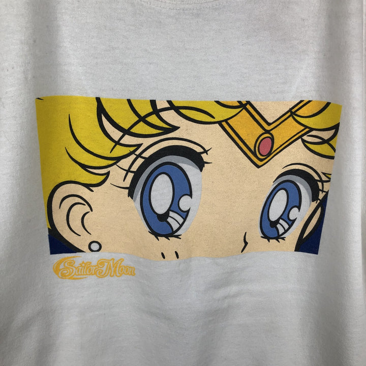 SAILOR MOON Usagi Tsukino Anime Character Print T-Shirt (Men's Size L) cotton white type Vintage Second Hand
