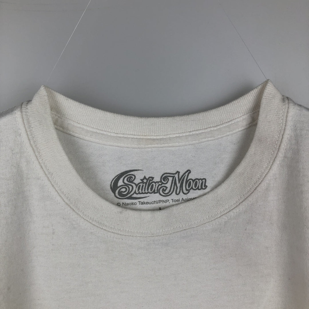 SAILOR MOON Usagi Tsukino Anime Character Print T-Shirt (Men's Size L) cotton white type Vintage Second Hand