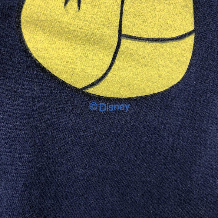 MICKEY MOUSE Mickey Mouse character print T-shirt, men's size L cotton navy blue type Vintage Second Hand