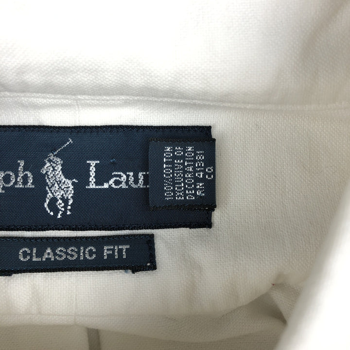 Ralph Lauren Classic Fit Long Sleeve Button Down Shirt Men's M cotton white type Vintage Second Hand