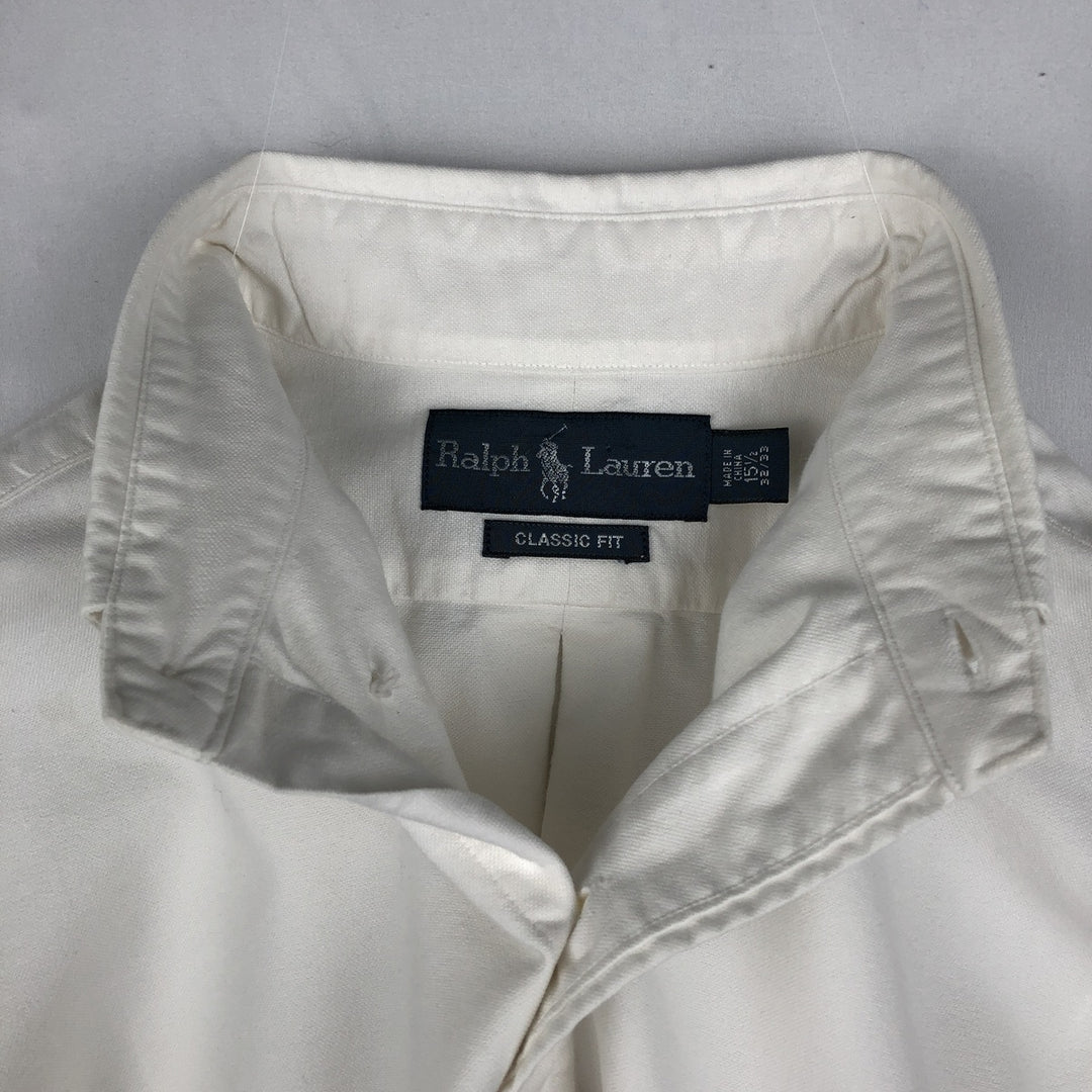 Ralph Lauren Classic Fit Long Sleeve Button Down Shirt Men's M cotton white type Vintage Second Hand