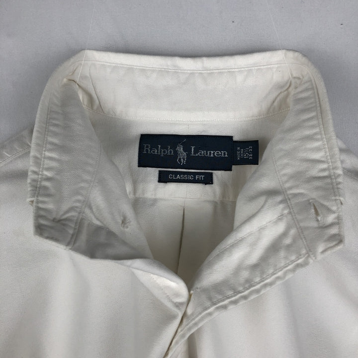 Ralph Lauren Classic Fit Long Sleeve Button Down Shirt Men's M cotton white type Vintage Second Hand