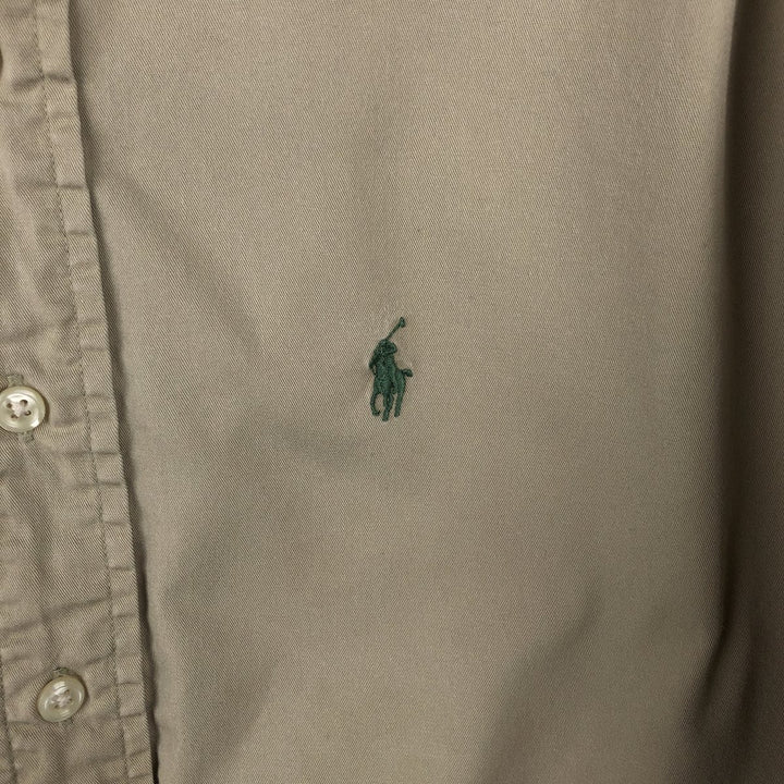 Ralph Lauren long sleeve button down shirt, men's size L cotton Beige type Vintage Second Hand