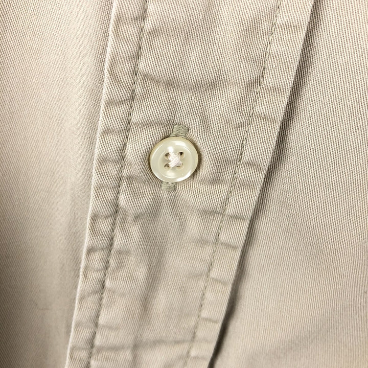 Ralph Lauren long sleeve button down shirt, men's size L cotton Beige type Vintage Second Hand