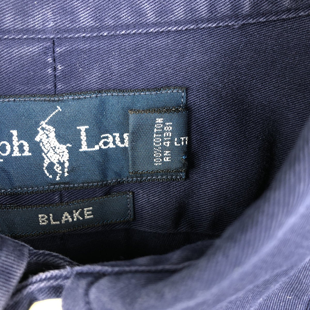 Ralph Lauren BLAKE long sleeve button down shirt, men's XL size cotton navy blue type Vintage Second Hand