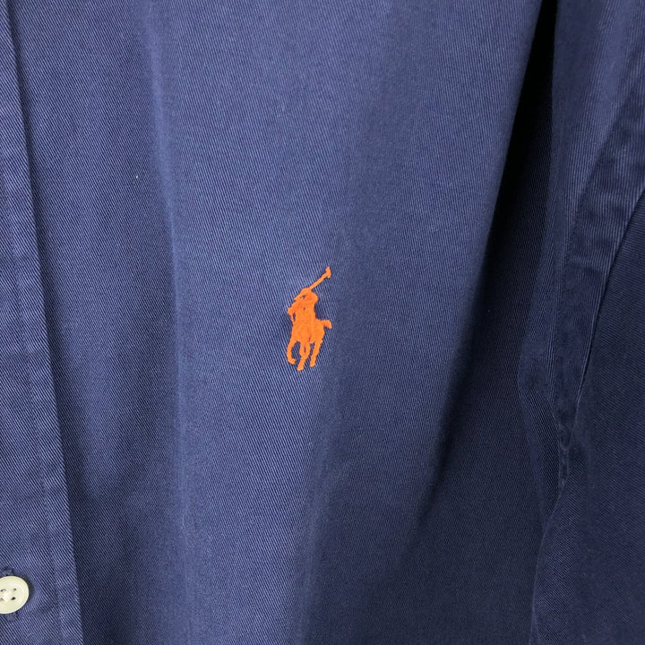 Ralph Lauren BLAKE long sleeve button down shirt, men's XL size cotton navy blue type Vintage Second Hand