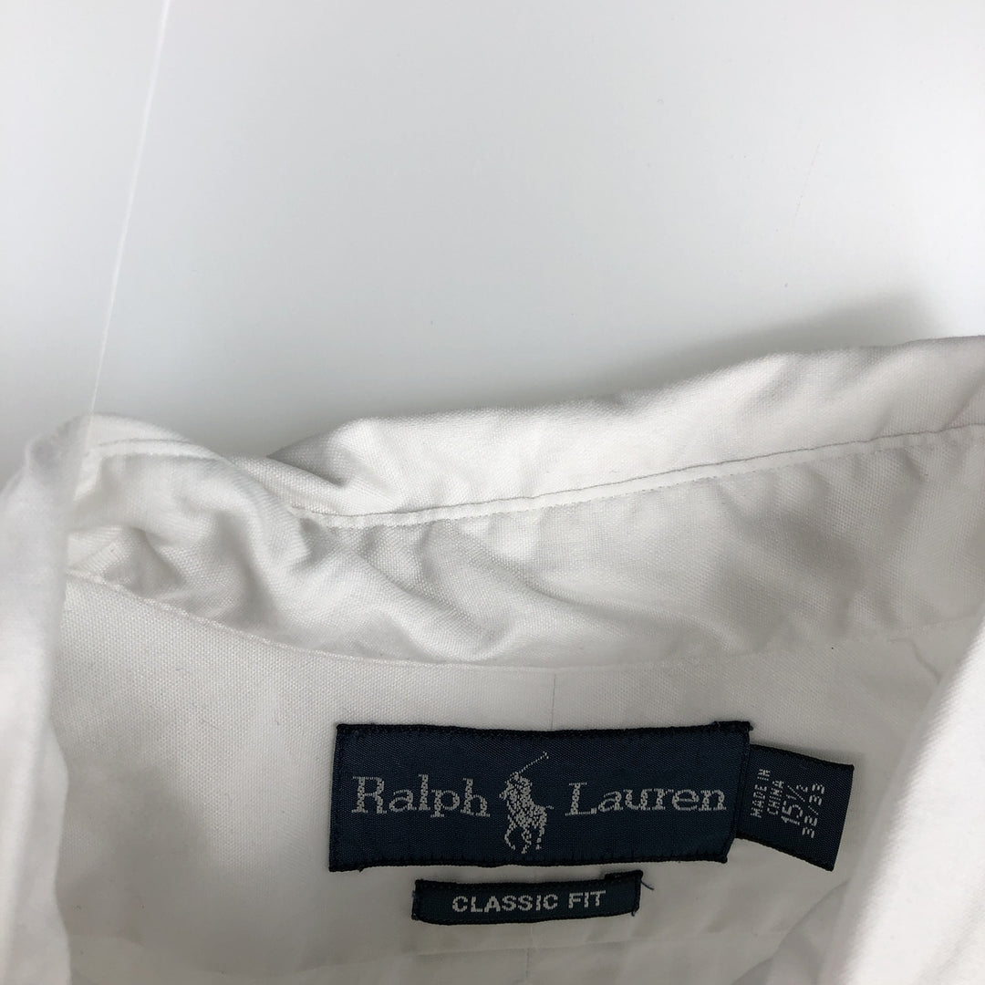 Ralph Lauren Classic Fit Long Sleeve Button Down Shirt Men's M cotton white type Vintage Second Hand
