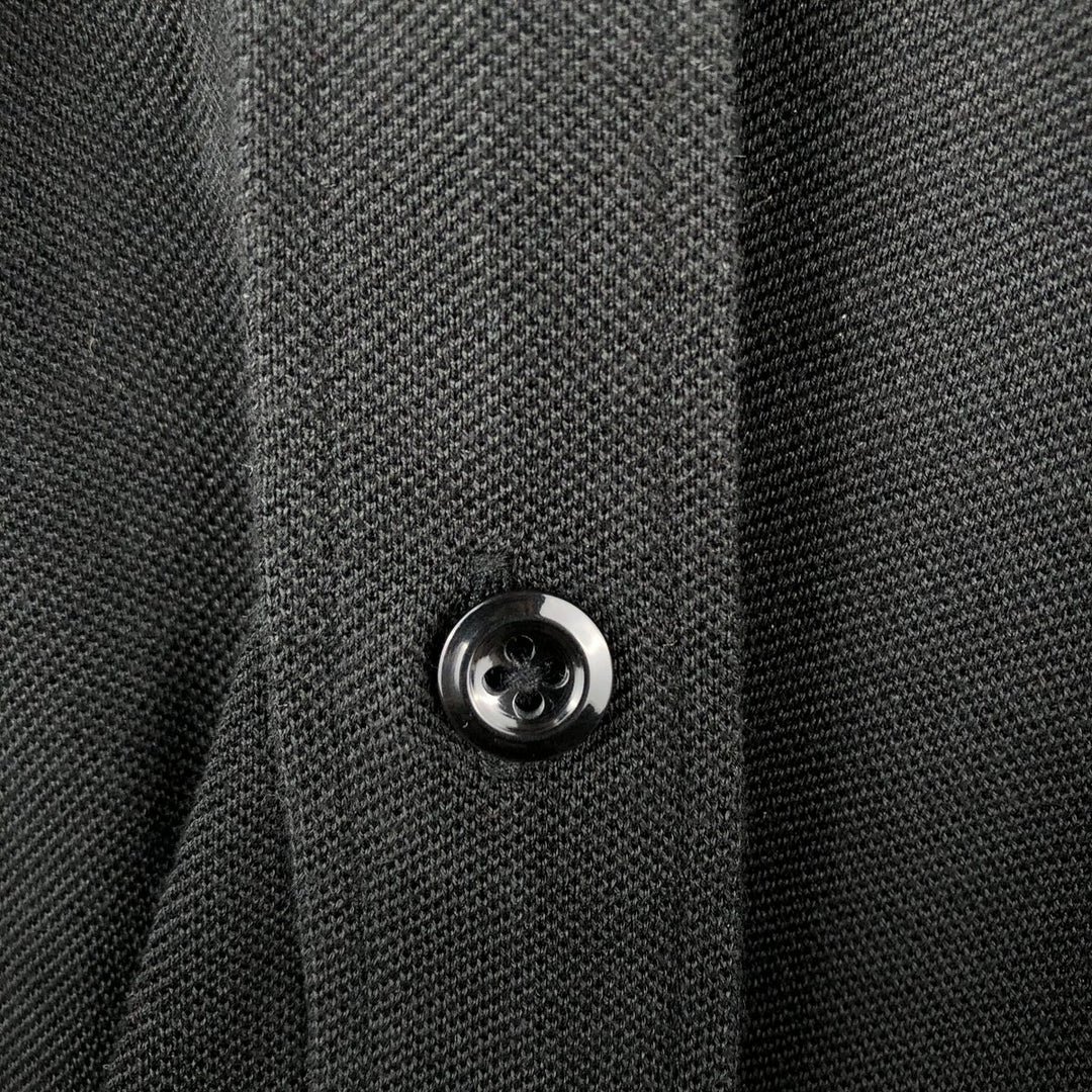 Ralph Lauren POLO by Ralph Lauren pique long-sleeved cotton shirt, men's size M (approx.) Pima Cotton black type Vintage Second Hand