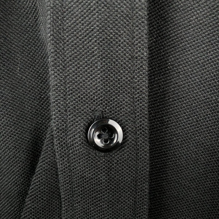 Ralph Lauren POLO by Ralph Lauren pique long-sleeved cotton shirt, men's size M (approx.) Pima Cotton black type Vintage Second Hand