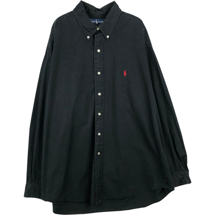 Ralph Lauren BLAKE long sleeve button down shirt, men's XL size cotton black type Vintage Second Hand