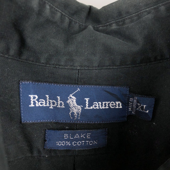 Ralph Lauren BLAKE long sleeve button down shirt, men's XL size cotton black type Vintage Second Hand