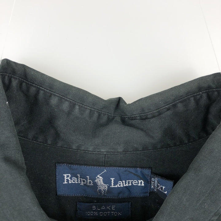 Ralph Lauren BLAKE long sleeve button down shirt, men's XL size cotton black type Vintage Second Hand